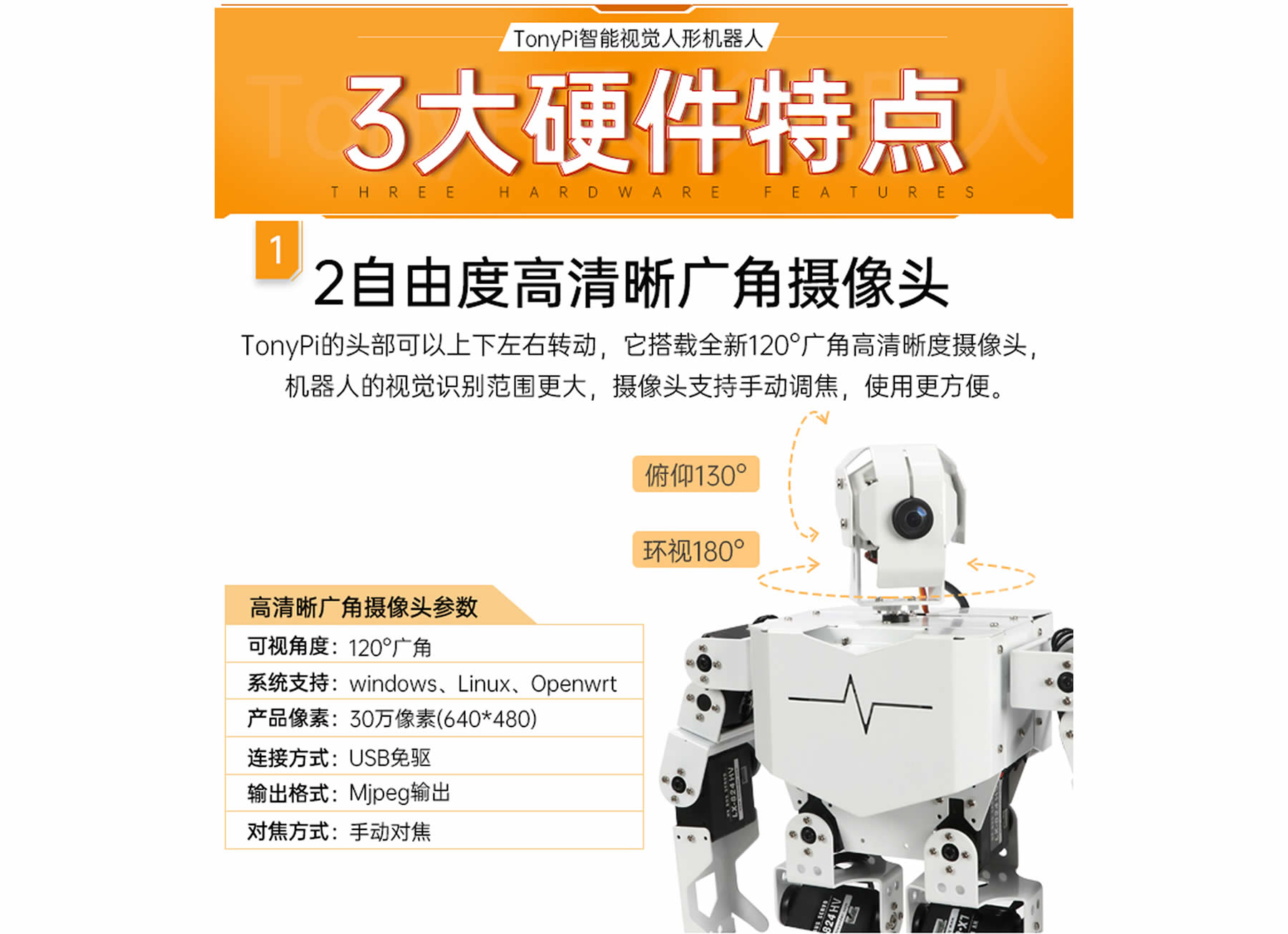 TonyPi 智能視覺人形機器人