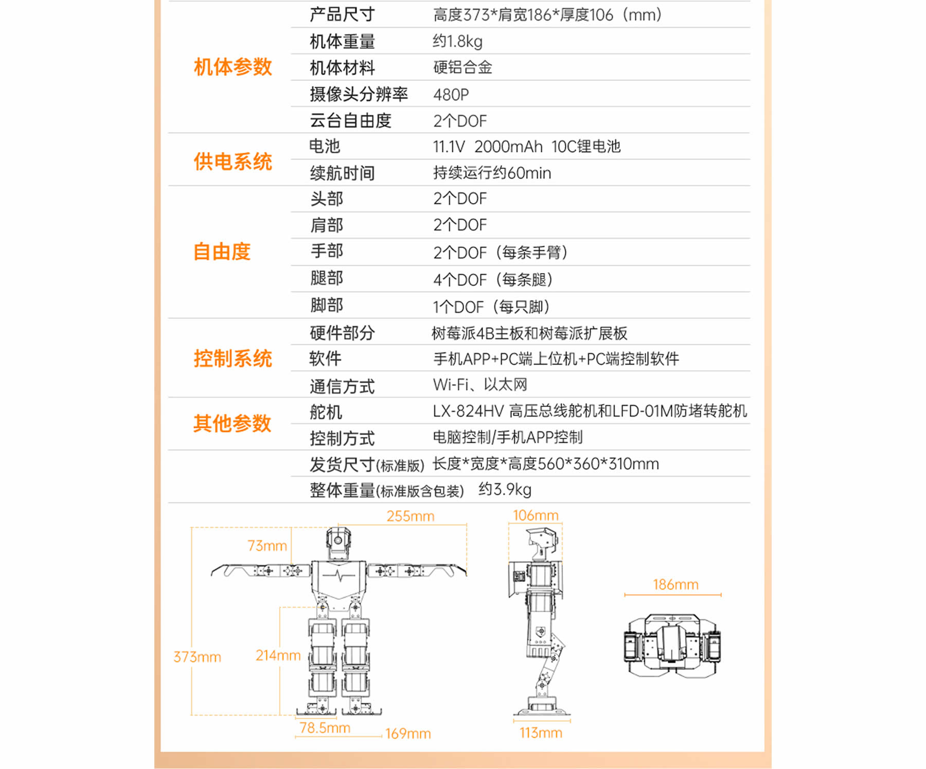TonyPi 智能視覺人形機器人